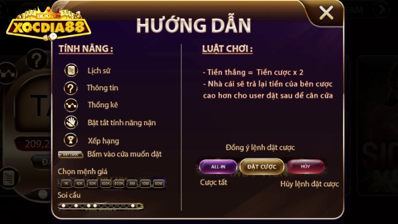 Hướng dẫn cách chơi tài xỉu Xocdia88